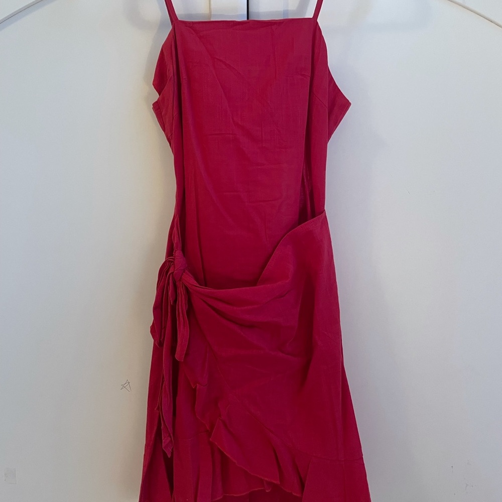 Formal Pink Ruffle Mini Dress - Picture 3 of 6